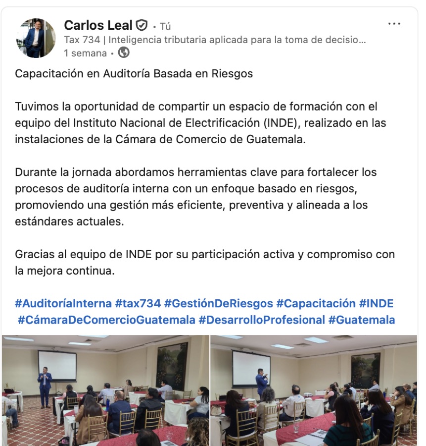 Capacitación de auditoría basada en riesgos con INDE